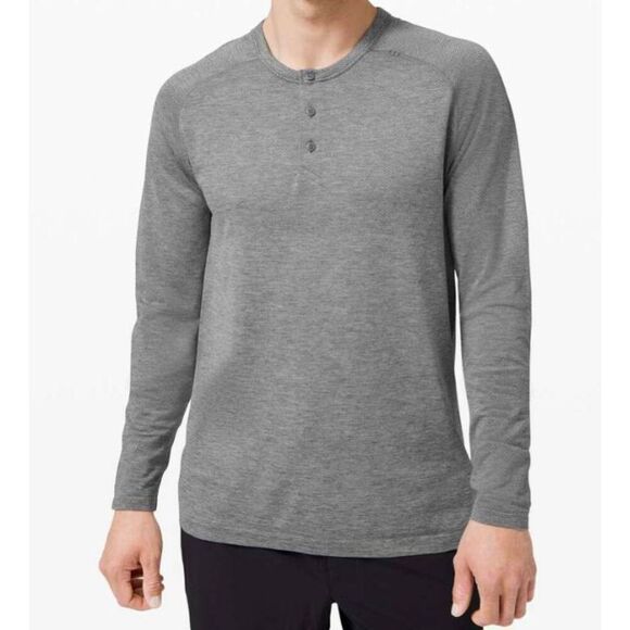 LULULEMON ATHLETICA Metal Vent Tech Long Sleeve Henley Size Large - Picture 1 of 4